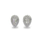 18K白金梯方梨形鑽石耳環